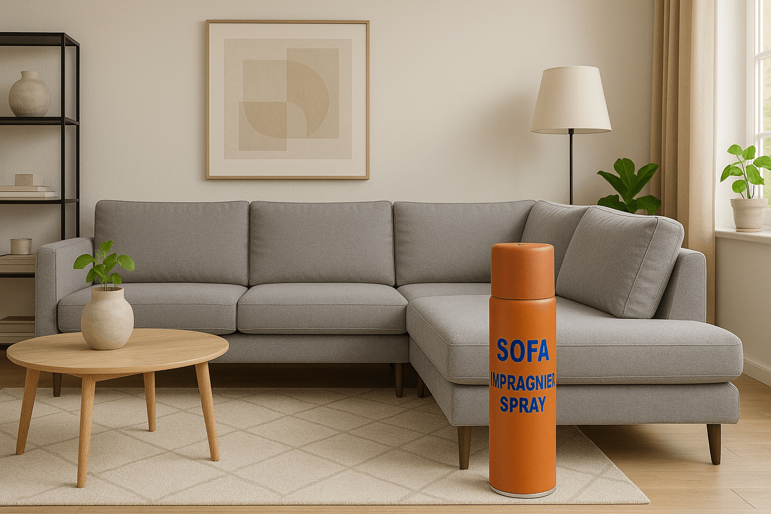 Couch mit Imprägnierspray