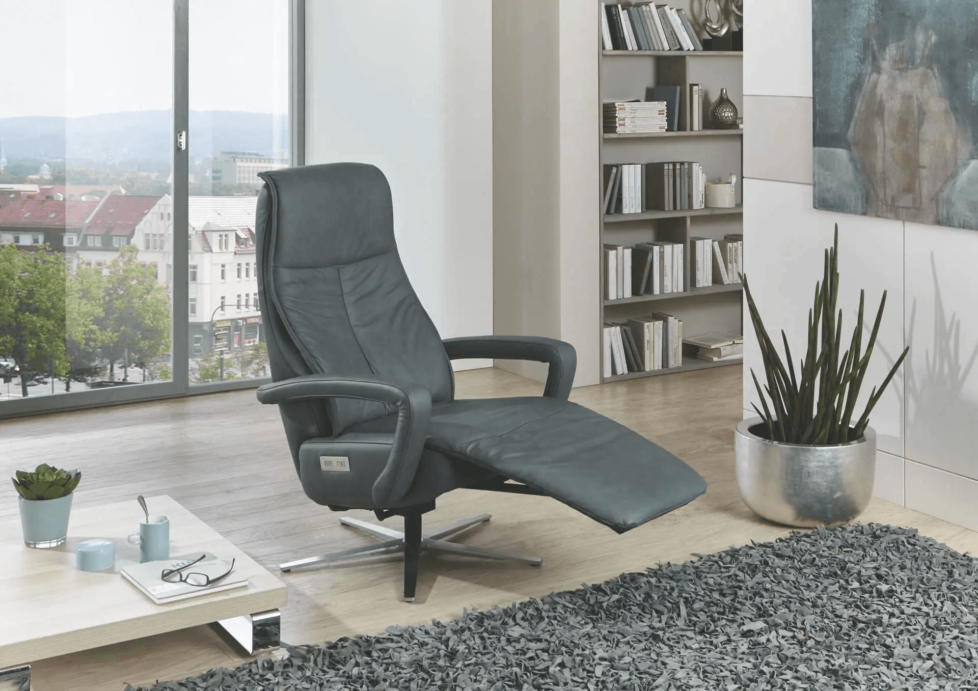 schwarzer Relaxsessel